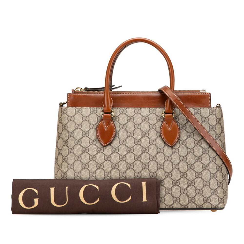 GUCCI Authentic Brown Leather Shoulder Bag - Picture 10 of 11